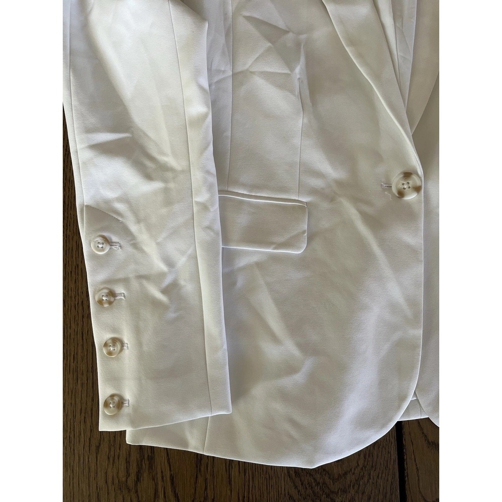 ECRU Women's White Blazer Sz M/L Jacket Long Sleeve Lined - Picture 3 of 10